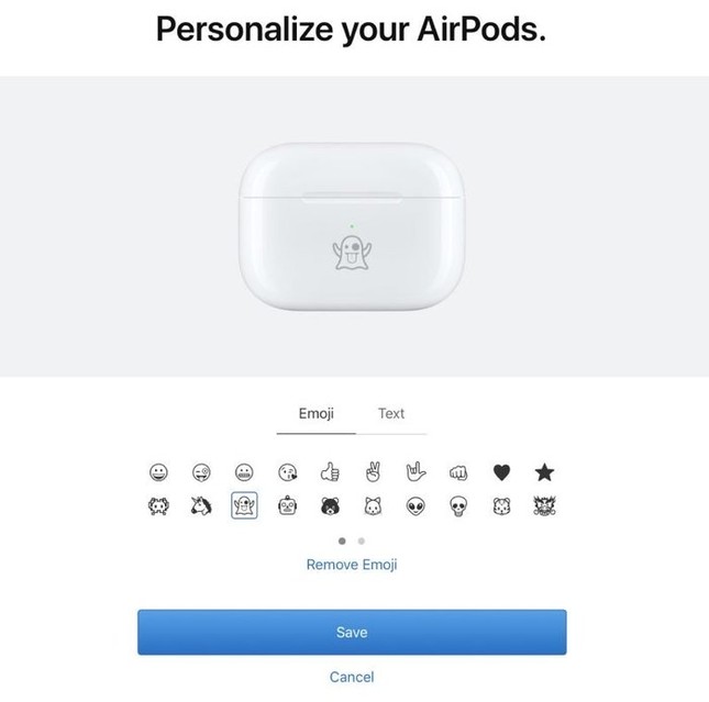 Apple cho người dùng khắc emoji lên hộp sạc tai nghe AirPods ảnh 2