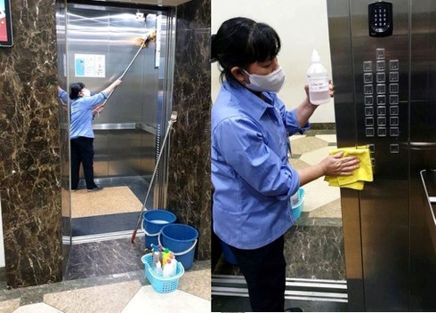 Chung cư Hà Nội thi nhau "dùng chiêu" bọc nilon chống dịch corona ảnh 4
