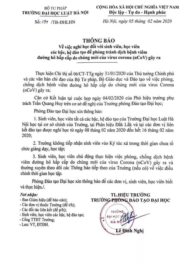 Dịch corona diễn biến phức tạp, một số trường ĐH quyết định kéo dài thêm thời gian nghỉ của sinh viên ảnh 1