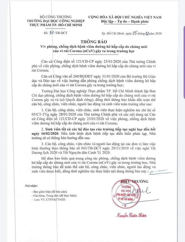 Dịch corona diễn biến phức tạp, một số trường ĐH quyết định kéo dài thêm thời gian nghỉ của sinh viên ảnh 3