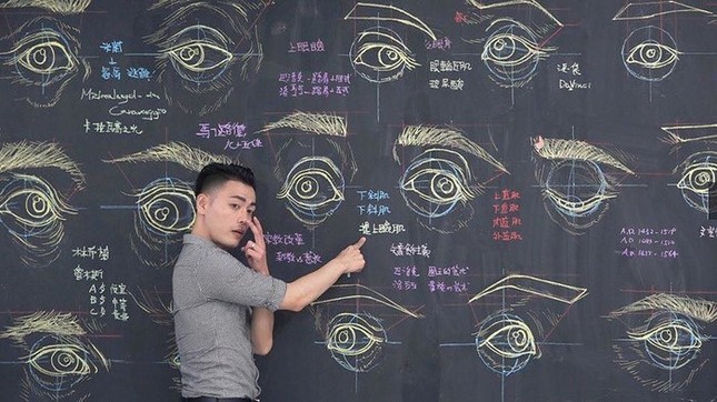 Thầy giáo "soái ca" hút hồn sinh viên nhờ khả năng vẽ bằng phấn bảng cực đỉnh ảnh 4