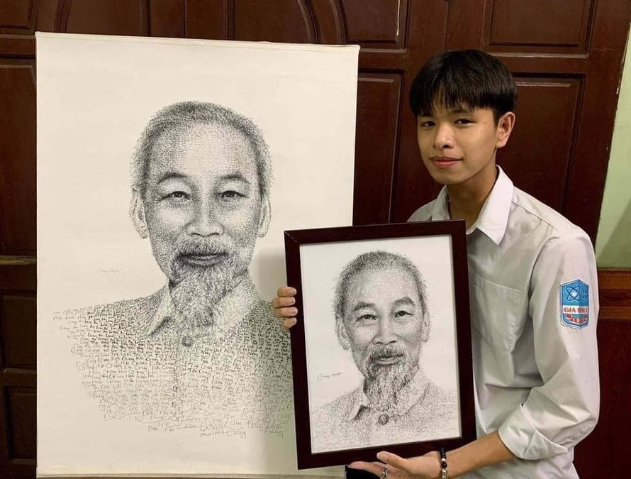 Vẽ chân dung sáng tạo nhân kỷ niệm Ngày sinh Chủ tịch Hồ Chí Minh