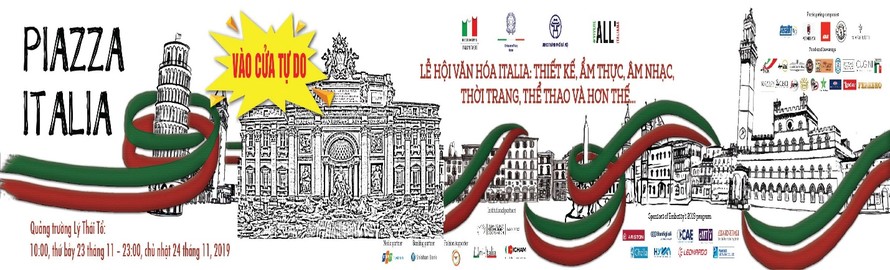 Chương trình “Piazza Italia – Hội chợ văn hóa Italia/Quảng trường Italia 2019” diễn ra tại Quảng trường Lý Thái Tổ, vào ngày 23 và 24/11/2019