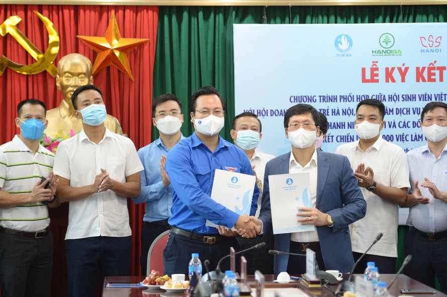 Hội Sinh viên Việt Nam TP. Hà Nội ký kết chương trình phối hợp với Hội Doanh nghiệp trẻ Hà Nội. 