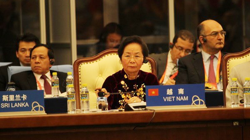 Phó Chủ tịch nước Nguyễn Thị Doan dẫn đầu đoàn đại biểu Việt Nam tham dự CICA tại Thượng Hải, Trung Quốc. Ảnh: TTXVN 