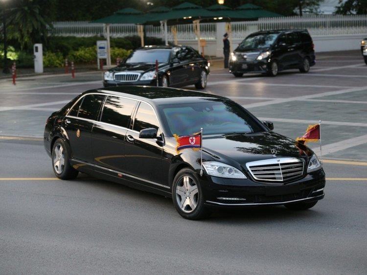 Chiếc xe Mercedes-Benz S600 Pullman Guard vẫn được ông Kim Jong-un mang sang Hà Nội lần này. Ảnh: Business Insider