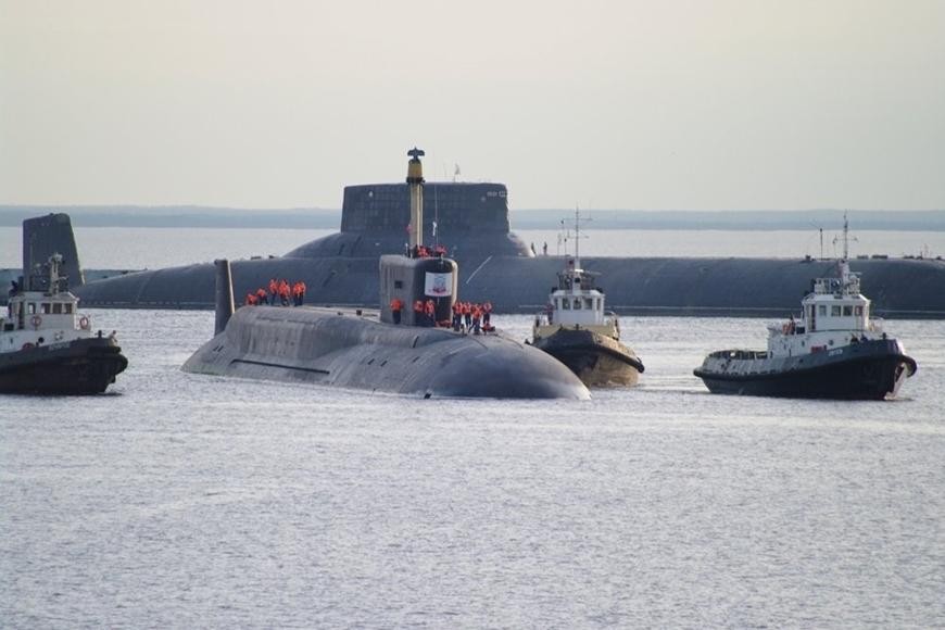 Hiện chỉ còn trong biên chế duy nhất một chiếc tàu ngầm lớp Akula mang tên TK-208 “Dmitry Donskoy”. Ảnh: Sevmash 