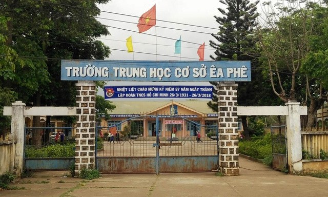Trường THCS Ea Phê, nơi ông Hạnh từng làm hiệu trưởng