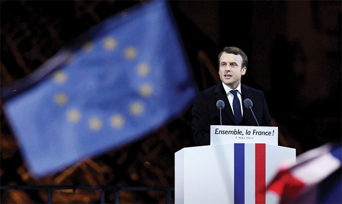 Tổng thống đắc cử Pháp Emmanuel Macron ngày 7/5 tại Paris. Ảnh: Getty Images.