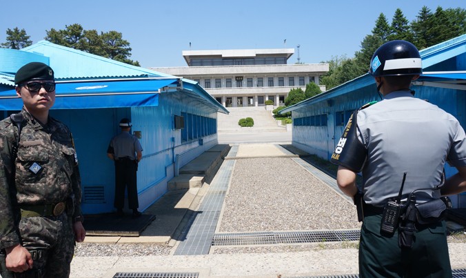Tình hình khu phi quân sự giữa Triều Tiên và Hàn Quốc có vẻ không tăng nhiệt sau khi Triều Tiên vừa phóng tên lửa. Ảnh: Thu Loan.