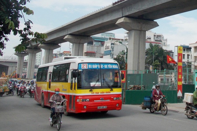 Có 50% lượt xe buýt được điều chỉnh lộ trình khi ĐSĐT Cát Linh-Hà Đông đi vào hoạt động.