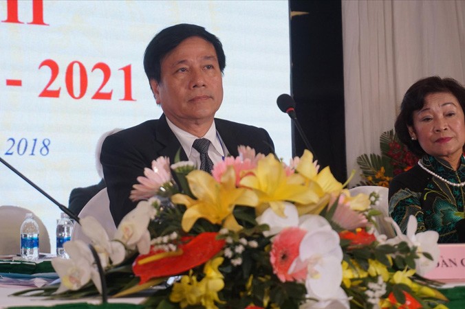 NSND Trần Quốc Chiêm đắc cử Chủ tịch Hội liên hiệp VHNT Hà Nội. Ảnh: Nguyên Khánh.
