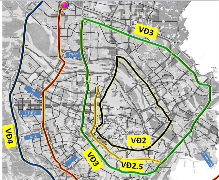 Quy hoạch các tuyến đường Vành đai nội đô Hà Nội được yêu cầu thi công xong đến năm 2025