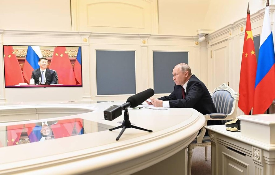 Tổng thống Nga Vladimir Putin và Chủ tịch Trung Quốc Tập Cận Bình. Ảnh: Tass