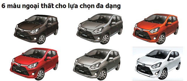 Toyota Wigo có 6 màu ngoại thất cho lựa chọn đa dạng