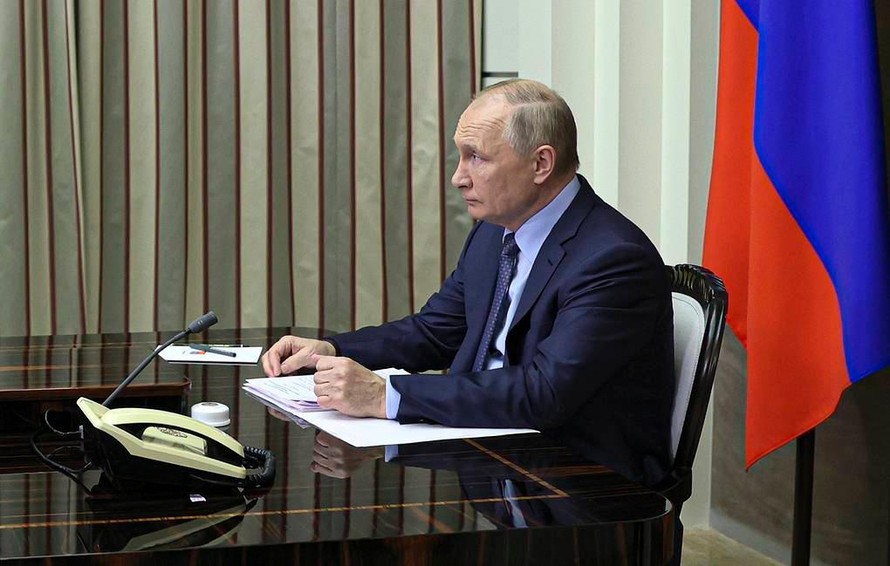 Tổng thống Nga Vladimir Putin trong cuộc họp ngày 7/12. Ảnh: Tass