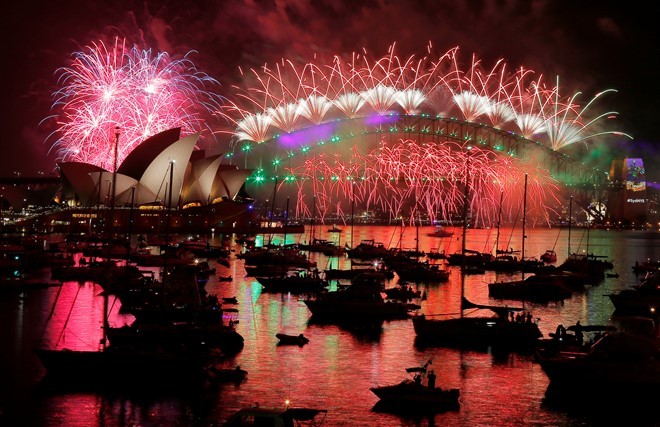 Pháo hoa tại Sydney, Úc chào đón năm mới 2017