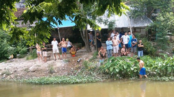 Khúc sông nơi phát hiện thi thể cụ Nguyễn Thị Bống 