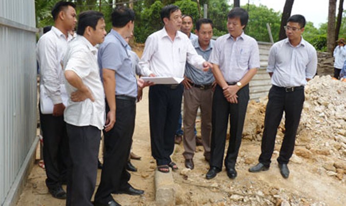 UBND tỉnh Quảng Trị kiểm tra tiến độ nâng cấp, sửa chữa ở NTLS Quốc gia Trường Sơn. Ảnh: H.Hà.