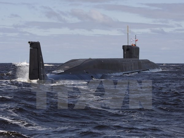 Tàu ngầm hạt nhân Yuri Dolgoruky của Nga. Nguồn: AFP/TTXVN.
