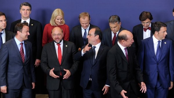 Các nhà lãnh đạo EU tại một cuộc họp thượng đỉnh ở Brussels