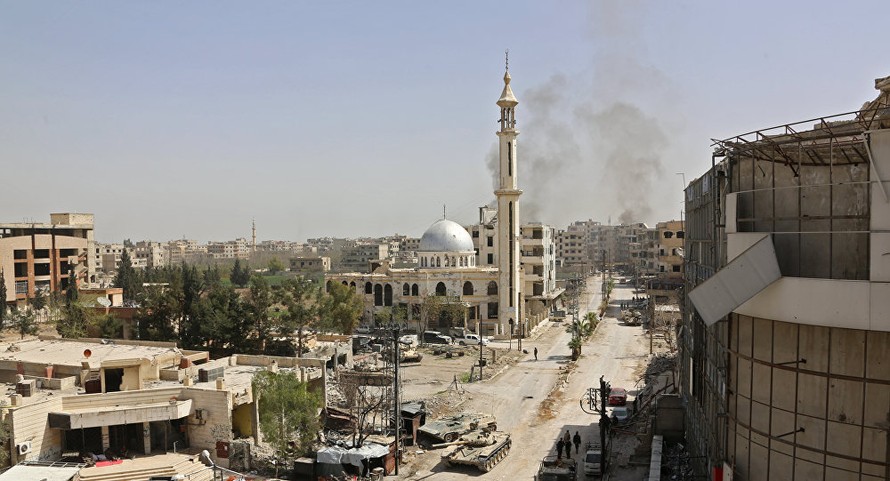Khu vực Đông Ghouta, ngoại ô thủ đô Damascus, Syria, đã được giải phóng. Ảnh: AFP