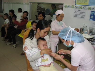 Tiêm vắc xin cho trẻ ở TPHCM Ảnh: Lê Nguyễn