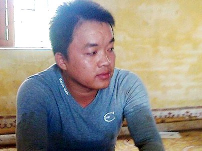 Vũ Văn Quỳnh, 24 tuổi, khi bị bắt tại cơ quan công an