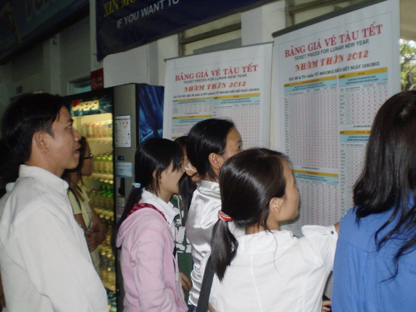 Đến phòng vé Ga Sài Gòn chầu chực song nhiều hành khách vẫn chưa có phiếu đặt chỗ mua vé Ảnh: H.T