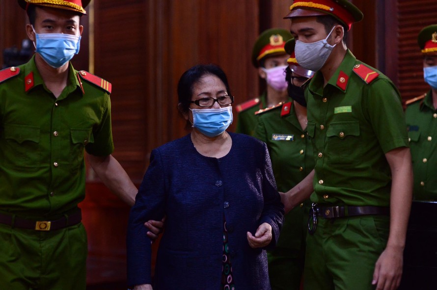 Bà Dương Thị Bạch Diệp tại phiên tòa hồi tháng 3 qua. Ảnh: Tân Châu