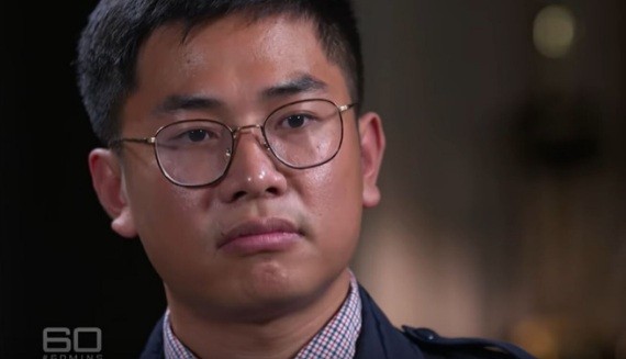 Wang “William” Liqiang trong cuộc trả lời báo đài Úc. (ảnh: Youtube)
