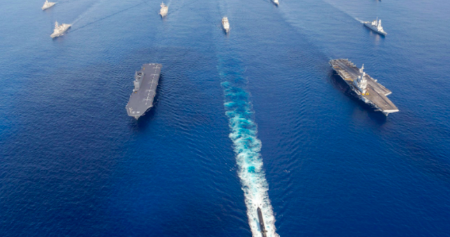 Các tàu hải quân Úc, Nhật và Mỹ tham gia đợt tập trận La Perouse 2019. (Ảnh: Naval News)