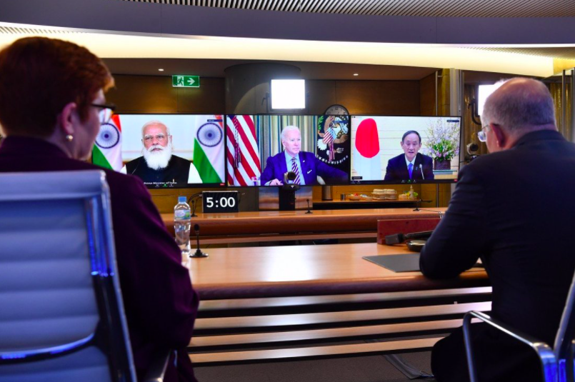 Các lãnh đạo Bộ Tứ tham gia cuộc họp thượng đỉnh hồi tháng 3. (Ảnh: EPA)