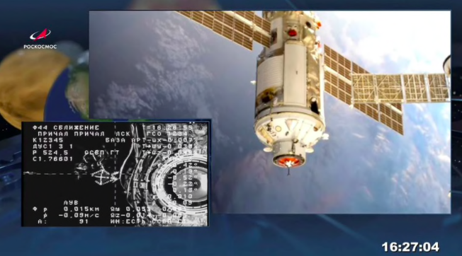 Hình ảnh mô-đun Nauka khi khớp nối với ISS hôm 29/7. (Ảnh: Roscosmos) 