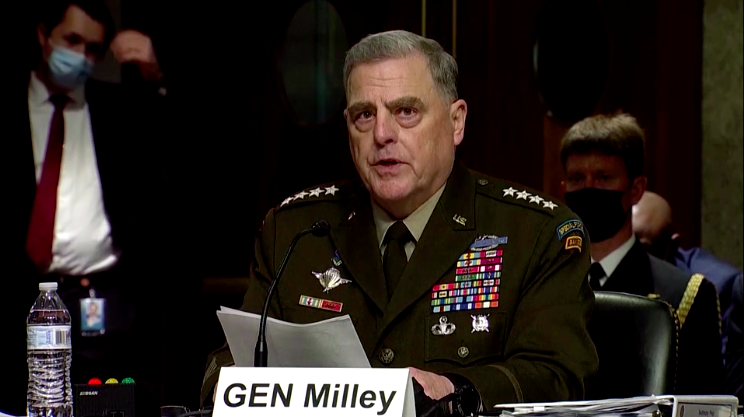 Tướng Mark Milley trong cuộc điều trần. (Ảnh: Reuters)