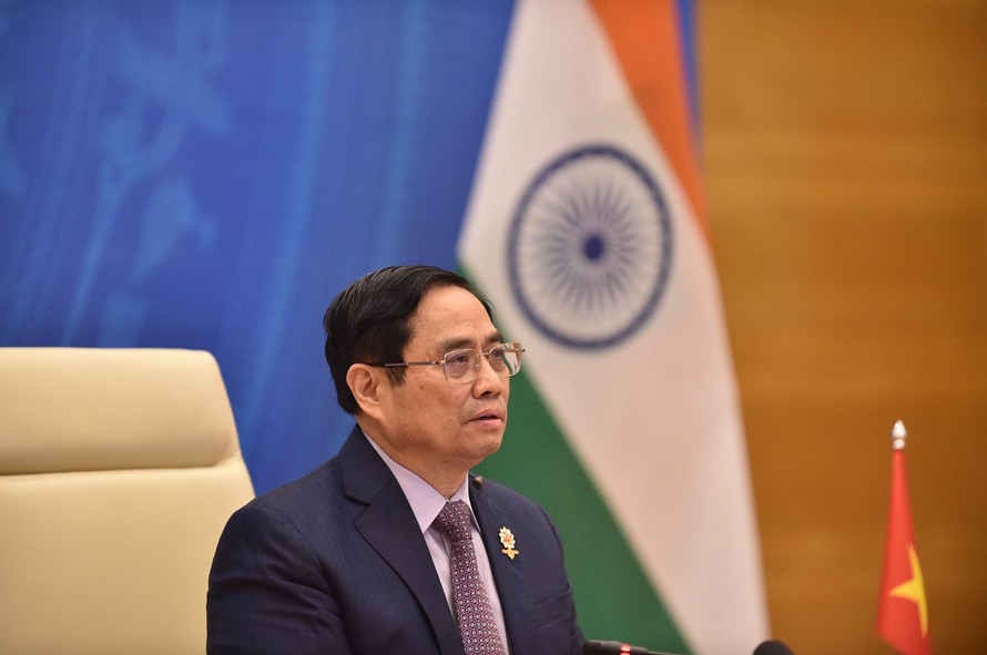 Thủ tướng Phạm Minh Chính dự Hội nghị cấp cao ASEAN - Ấn Độ (Ảnh: Mofa)