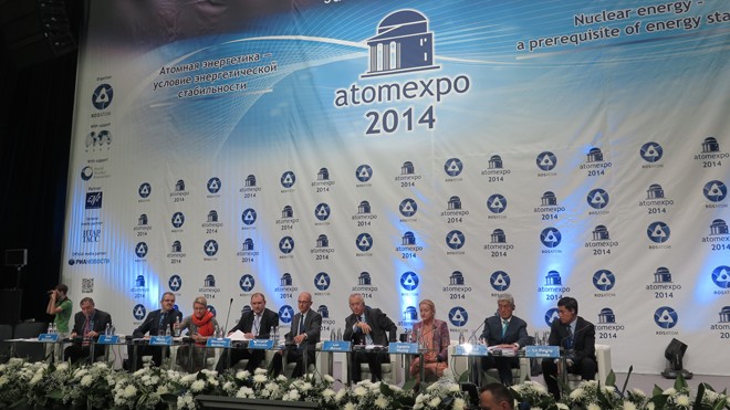 Diễn đàn quốc tế về công nghiệp hạt nhân AtomExpo 2014 khai mạc ngày 9/6 ở Mátxcơva. Ảnh: Nhật Nga