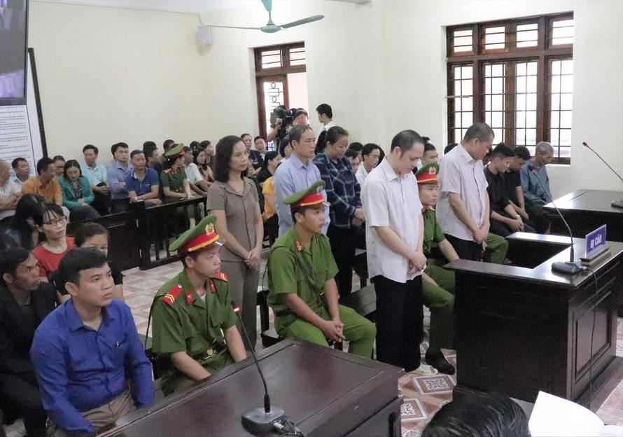 Phiên tòa xét xử sơ thẩm vụ gian lận thi cử ở Hà Giang vào tháng 10/2019.