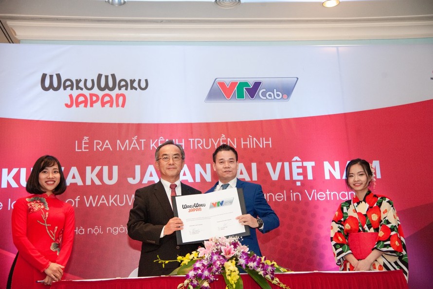 Đại diện VTVcab và Wakuwaku ký kết hợp tác phát song chính thức từ tháng 1/2019