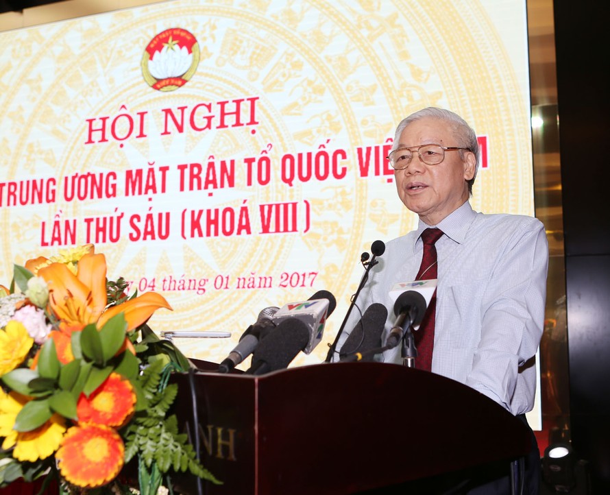 Tổng Bí thư Nguyễn Phú Trọng phát biểu tại Hội nghị. 