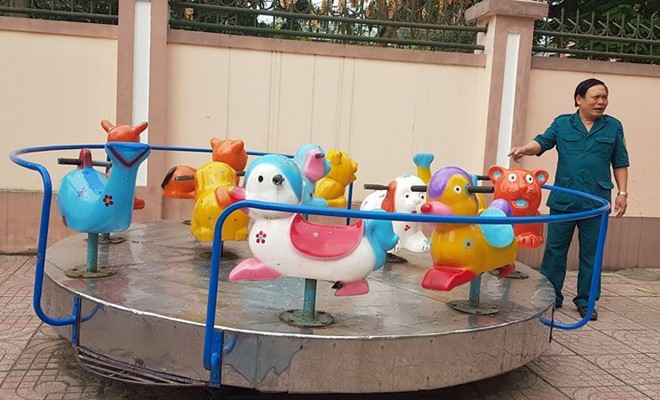 Nơi cháu Đ.K bị ngã bầm chân