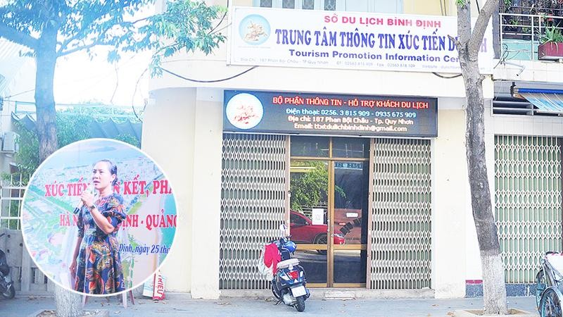 Trung tâm Thông tin xúc tiến du lịch Bình Định nơi bà Huỳnh Thị Kim Bình (ảnh nhỏ) làm việc.