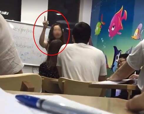 Trung tâm tiếng Anh của giáo viên chửi học viên đang hoạt động chui. Ảnh cắt từ clip