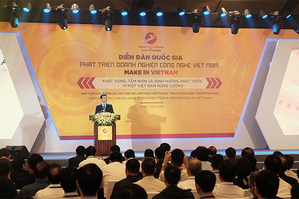 Bộ trưởng Nguyễn Mạnh Hùng phát biểu khai mạc Diễn đàn Phát triển Doanh nghiệp Công nghệ Việt Nam