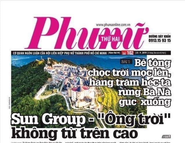 Báo Phụ nữ TPHCM bị xử phạt vì loạt bài liên quan đến Tập đoàn Sungroup.