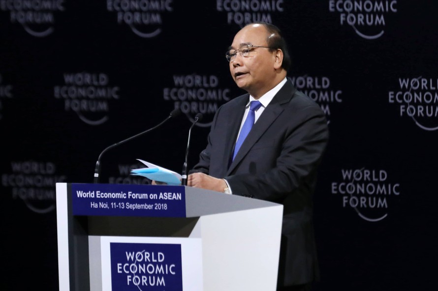 Thủ tướng Nguyễn Xuân Phúc phát biểu tại phiên khai mạc toàn thể WEF