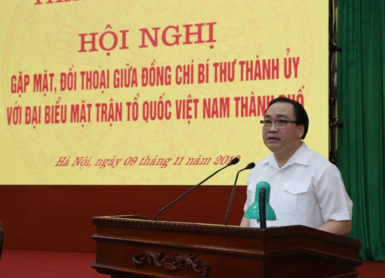 Bí thư Thành ủy Hà Nội Hoàng Trung Hải. Ảnh: HNM