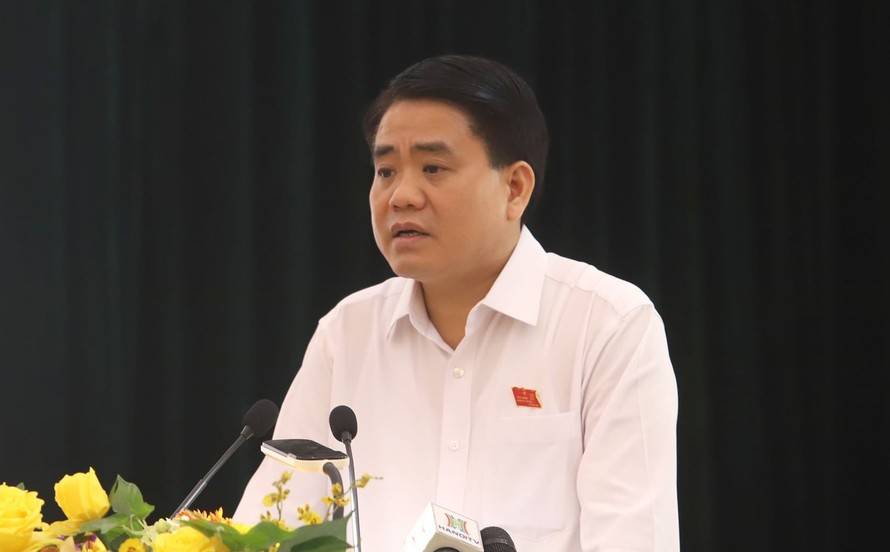 Chủ tịch UBND thành phố Hà Nội Nguyễn Đức Chung trả lời cử tri sáng 17/7