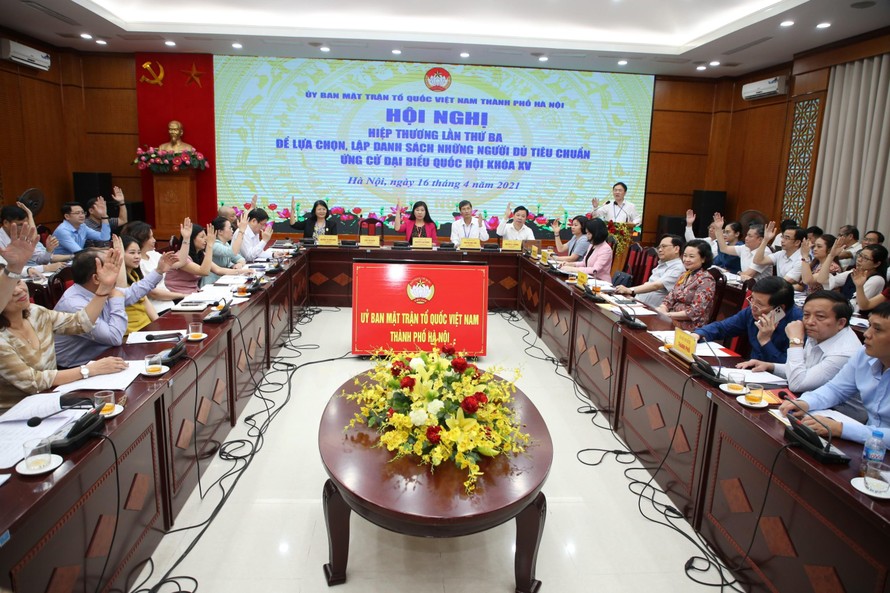 Toàn cảnh hội nghị hiệp thương lần 3 tại Uỷ ban MTTQ Việt Nam thành phố Hà Nội