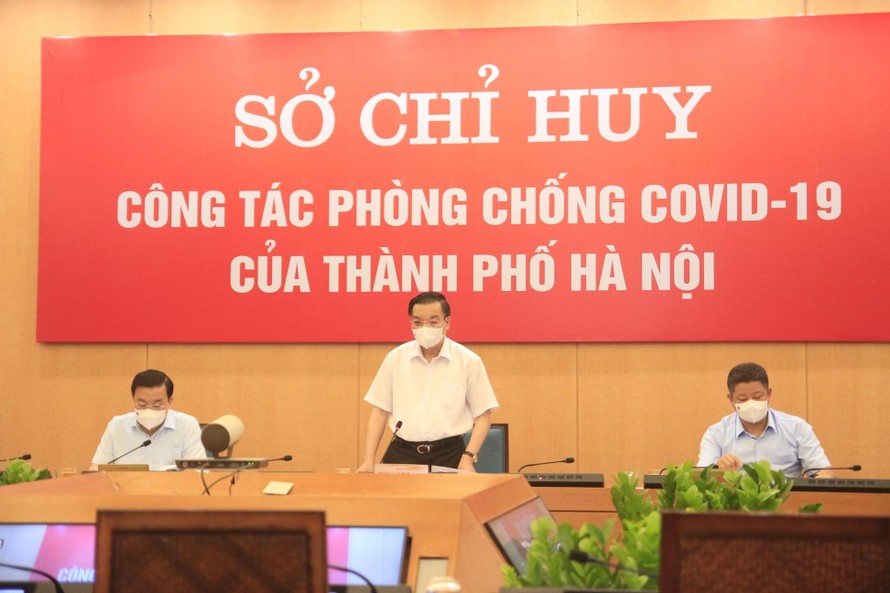 Chủ tịch UBND thành phố Hà Nội Chu Ngọc Anh phát biểu tại cuộc họp